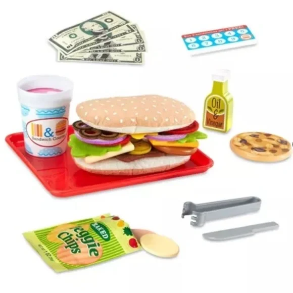 Melissa & Doug Wooden Slice & Stack Sandwich Counter Deli Play Set *NEW* - Picture 5 of 6
